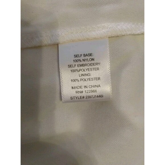 Chenault Women Ivory Mesh Lined‎ Gold Floral Embroidered Tunic Size L - Picture 7 of 8